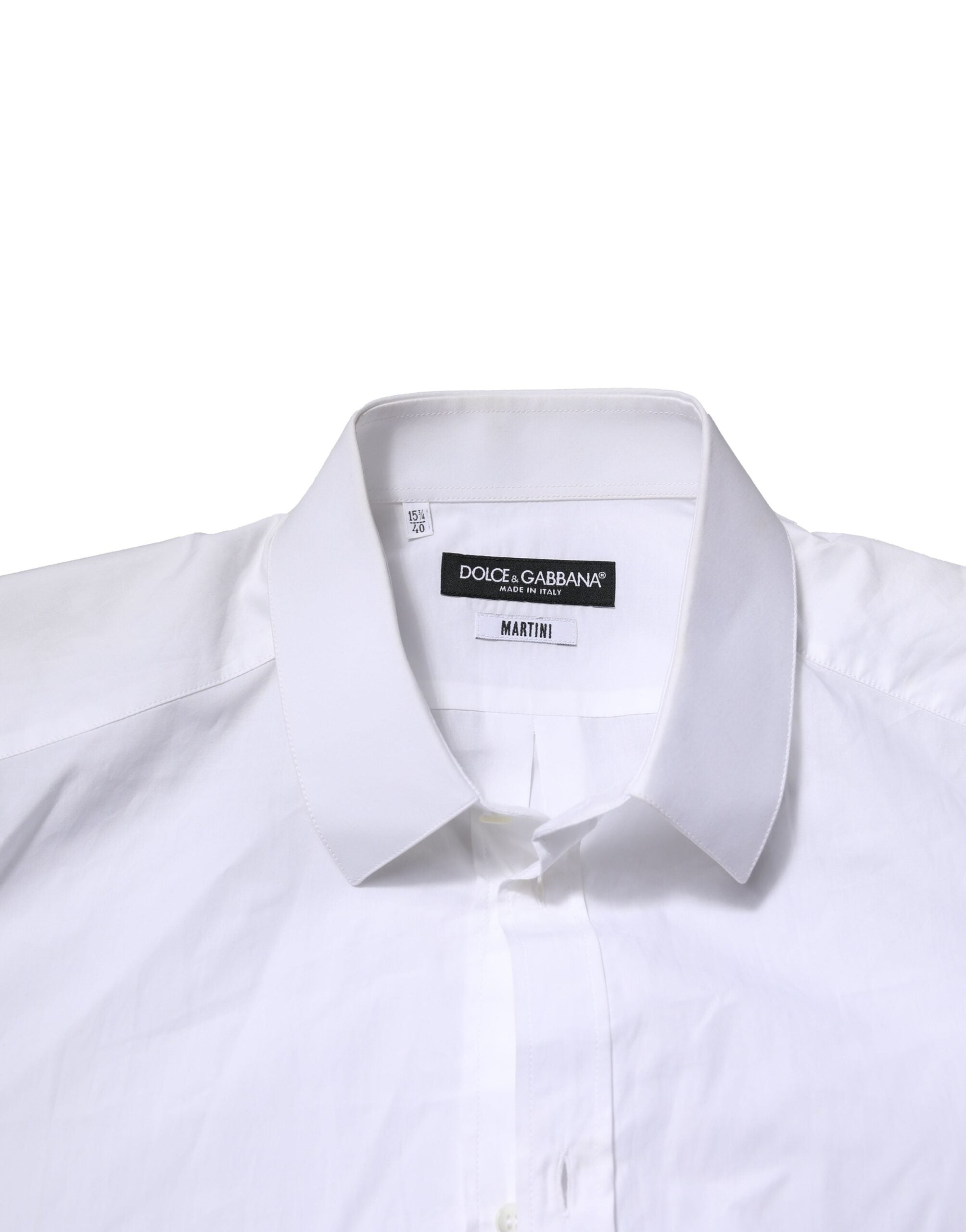 Dolce & Gabbana White MARTINI Long-Sleeve Men's Formal Shirt