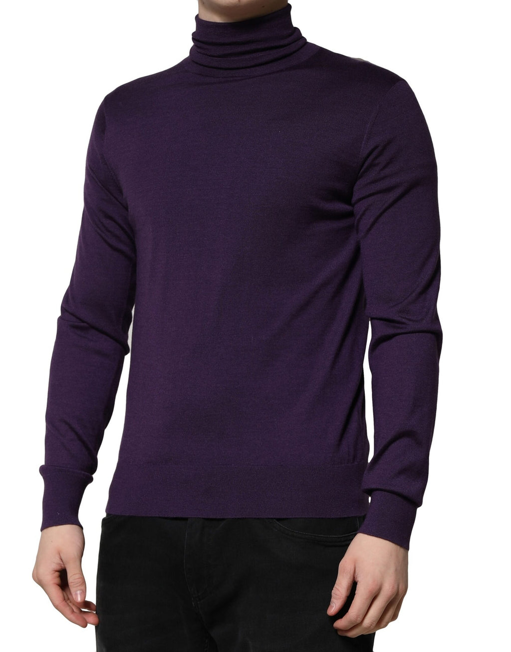Dolce & Gabbana Purple Cashmere Rollneck Sweater
