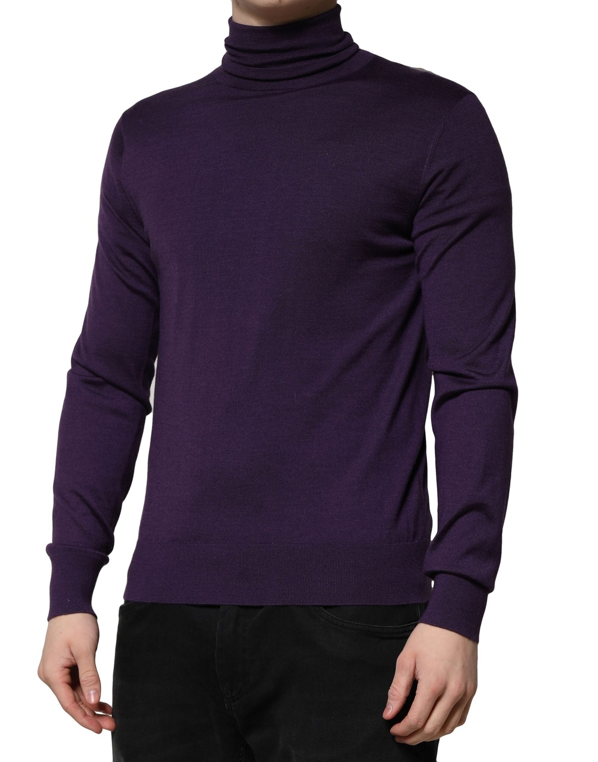 Dolce & Gabbana Purple Cashmere Rollneck Sweater