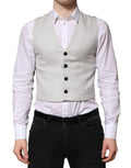 Dolce & Gabbana Grey Wool Formal Men's Vest Waistcoat