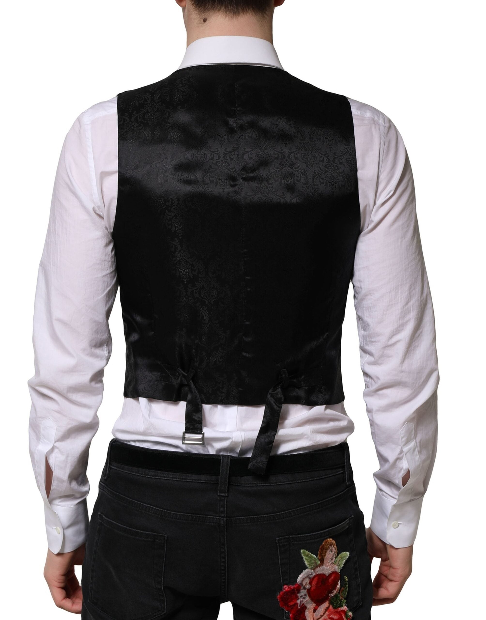 Dolce & Gabbana Grey Wool Formal Men's Vest Waistcoat