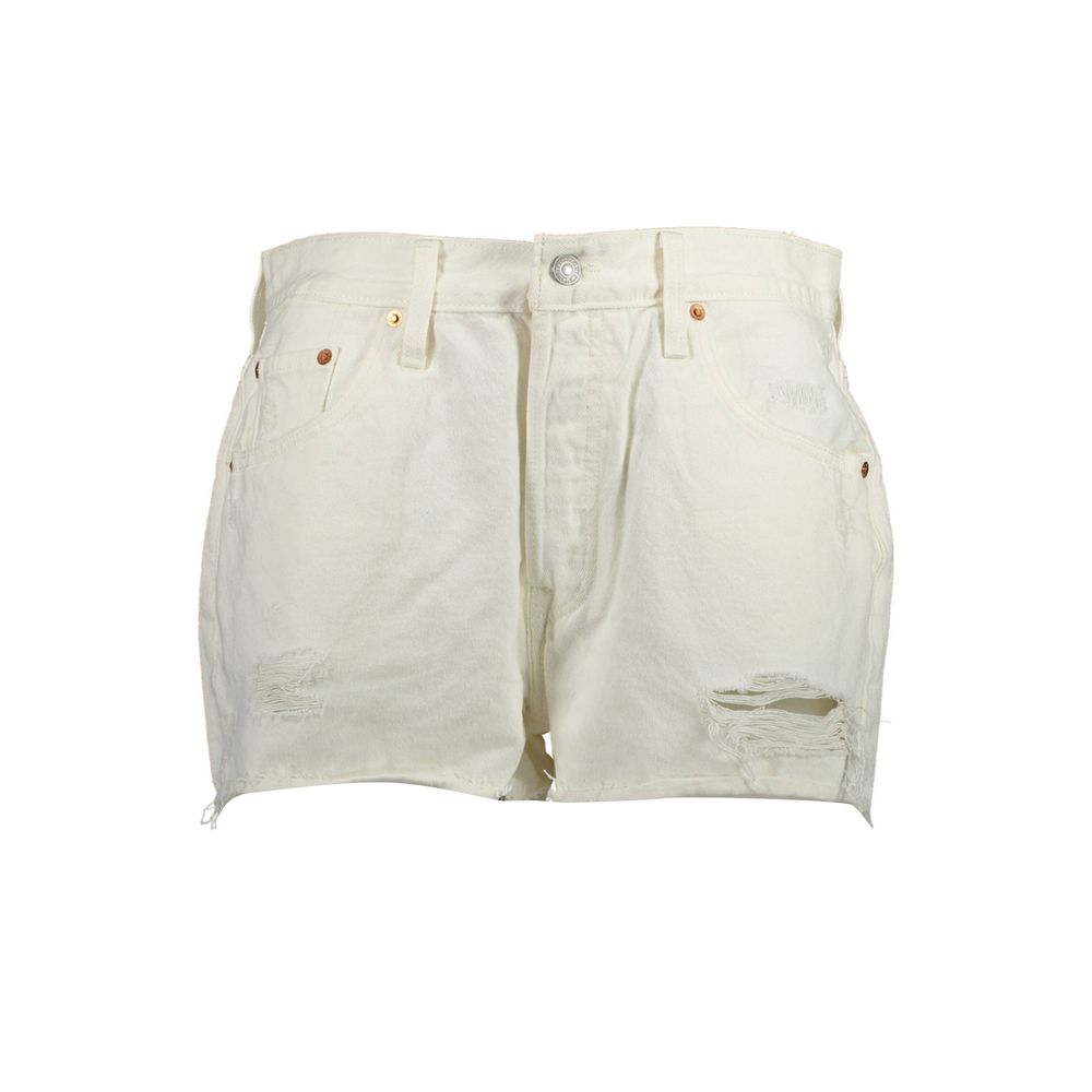 Levi's Women's White Cotton Shorts