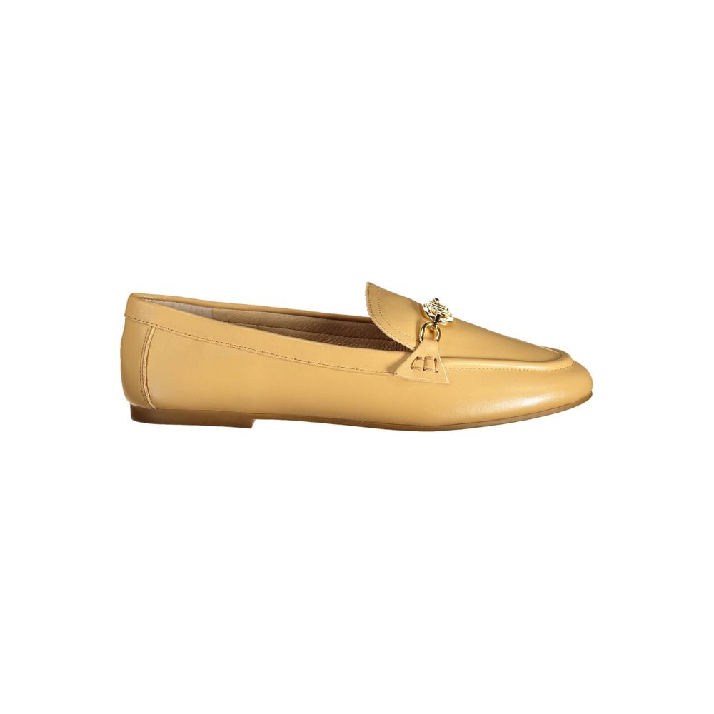 Ralph Lauren Beigefarbene Leder-Oxfords und -Derbys