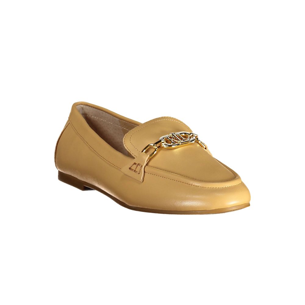 Ralph Lauren Beigefarbene Leder-Oxfords und -Derbys
