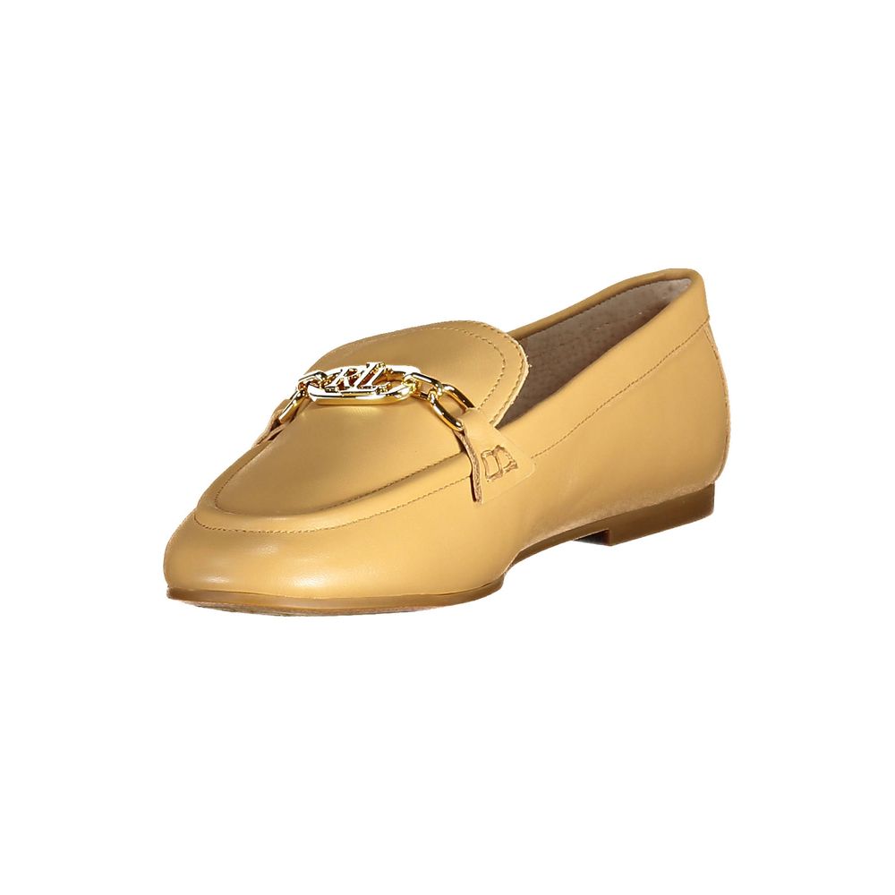 Ralph Lauren Beigefarbene Leder-Oxfords und -Derbys