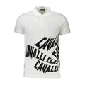Cavalli Class Bianco Baumwoll-Herrenpoloshirt