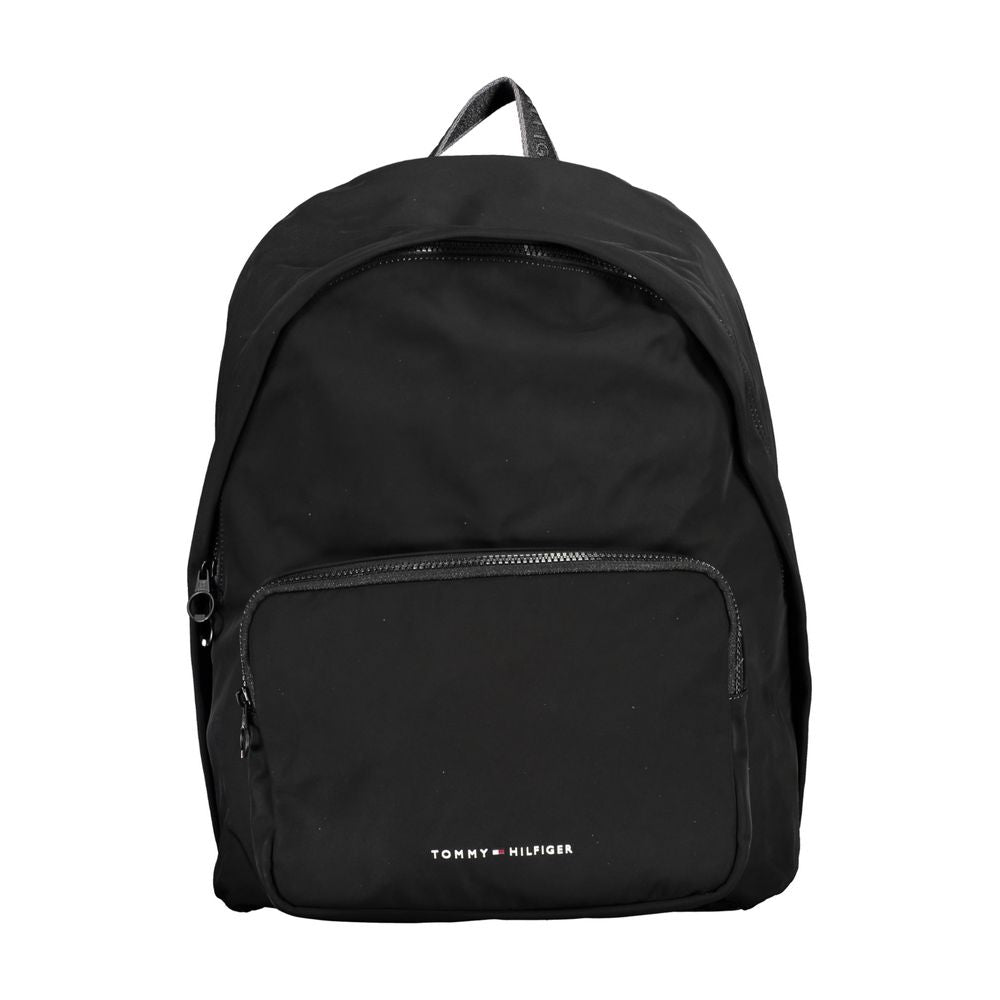 Tommy Hilfiger Chic Black Urban Backpack with Laptop Compartment
