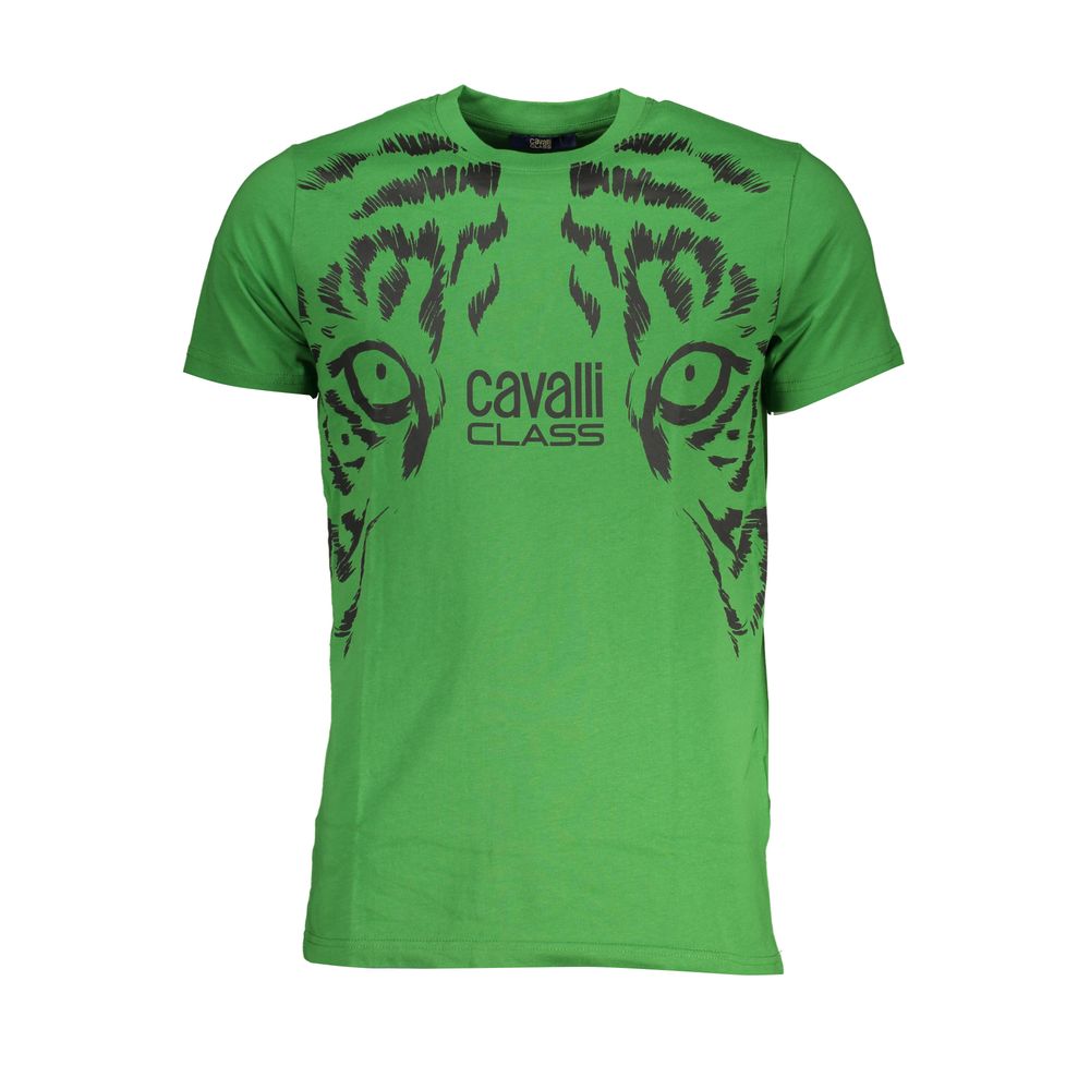 Cavalli Class Verde Baumwoll-T-Shirt für Herren