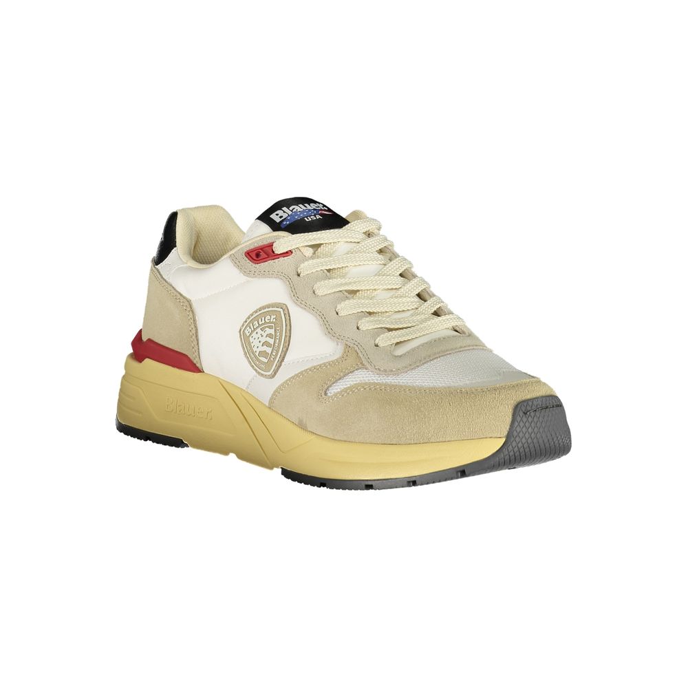 Blue Beige Polyester Sneaker