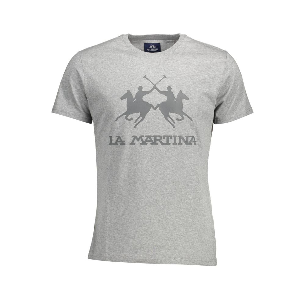 La Martina Grey Cotton T-Shirt