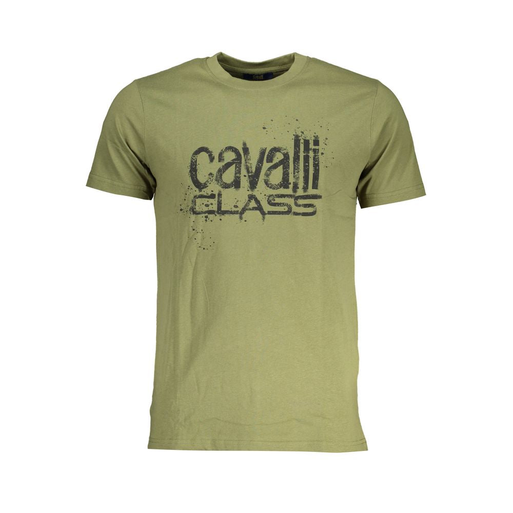 Cavalli Class Herren-T-Shirt aus Verde-Baumwolle