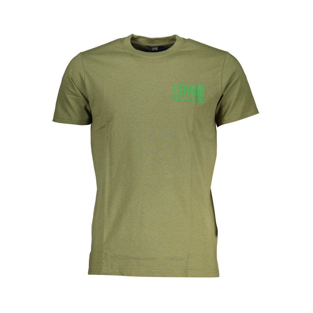Cavalli Class Grünes Baumwoll-T-Shirt für Herren