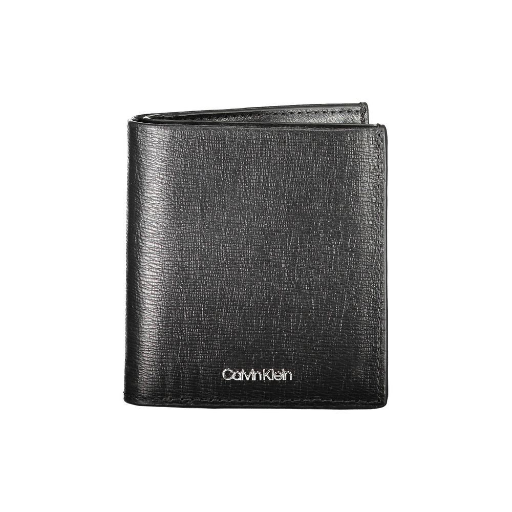 Calvin Klein Schwarzes Leder Portemonnaie