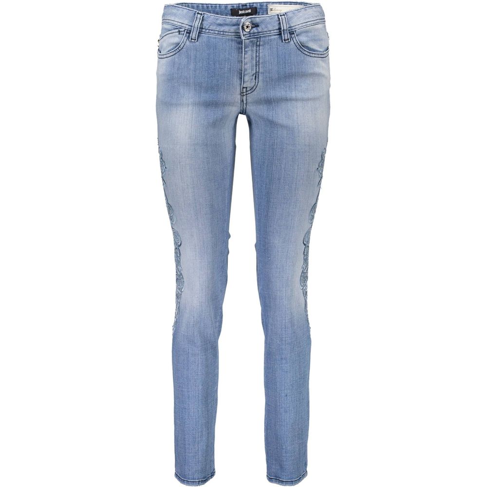 Just Cavalli Blaue Baumwolljeans mit geradem Bein