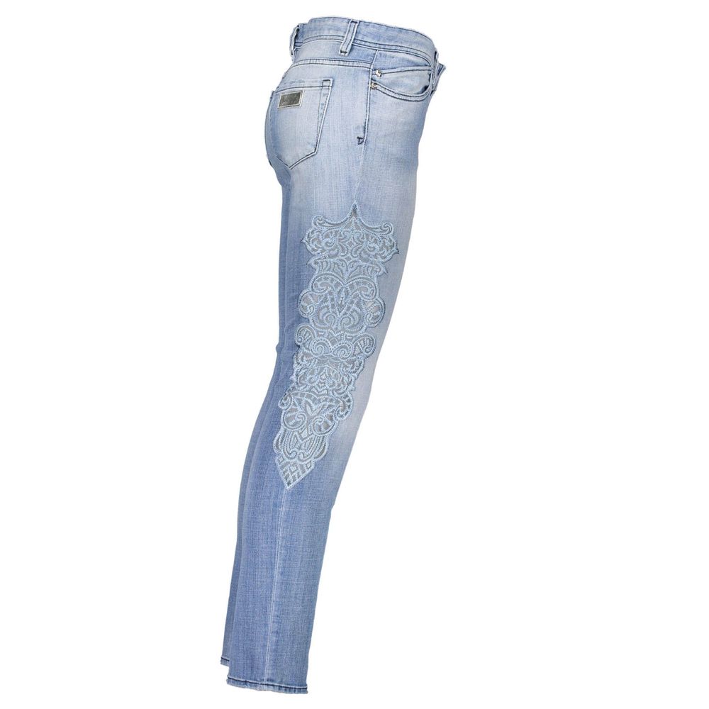 Just Cavalli Blaue Baumwolljeans mit geradem Bein