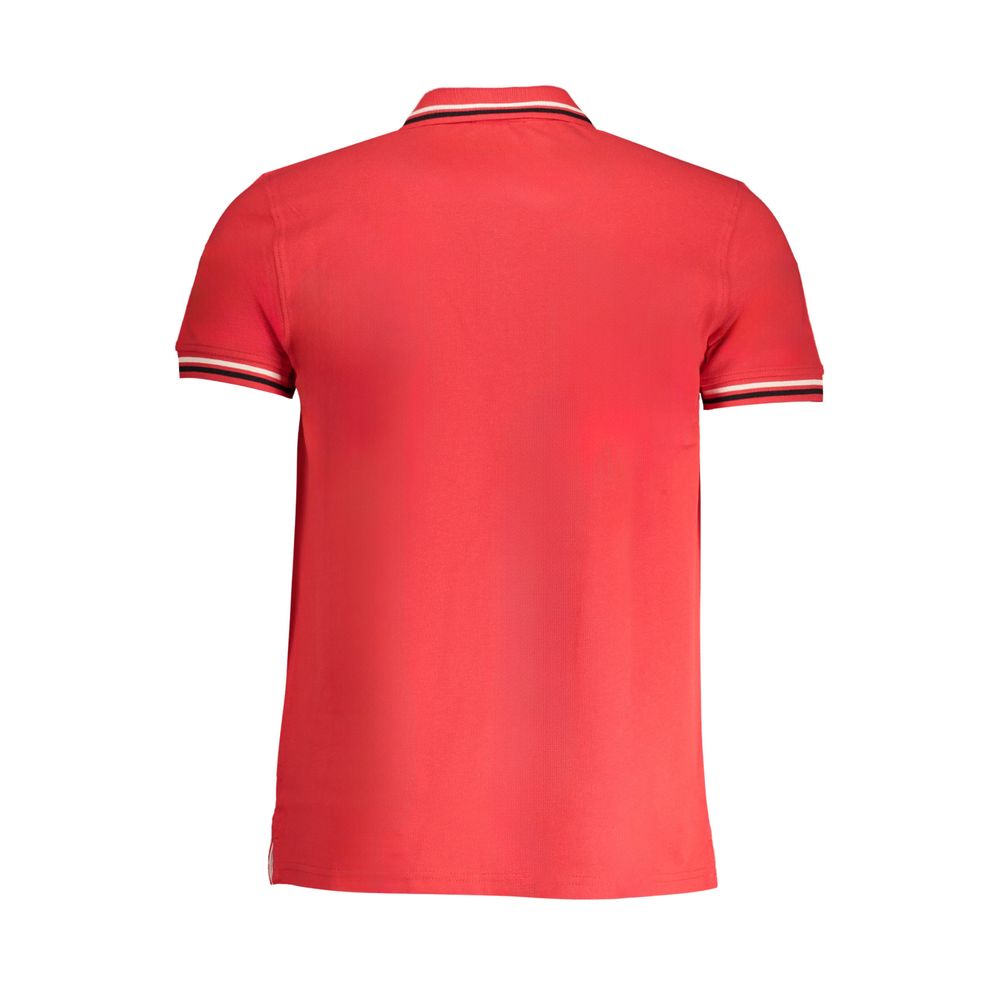 Cavalli Class Rotes Herren-Poloshirt aus Baumwolle