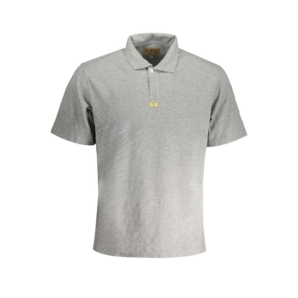 La Martina Grigio Baumwoll-Poloshirt für Herren