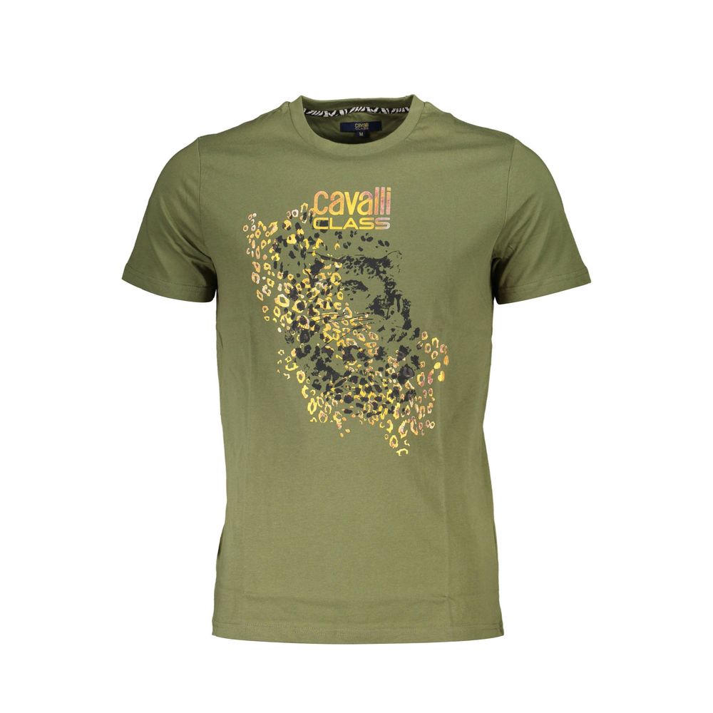 Cavalli Class Verde Baumwoll-T-Shirt für Herren
