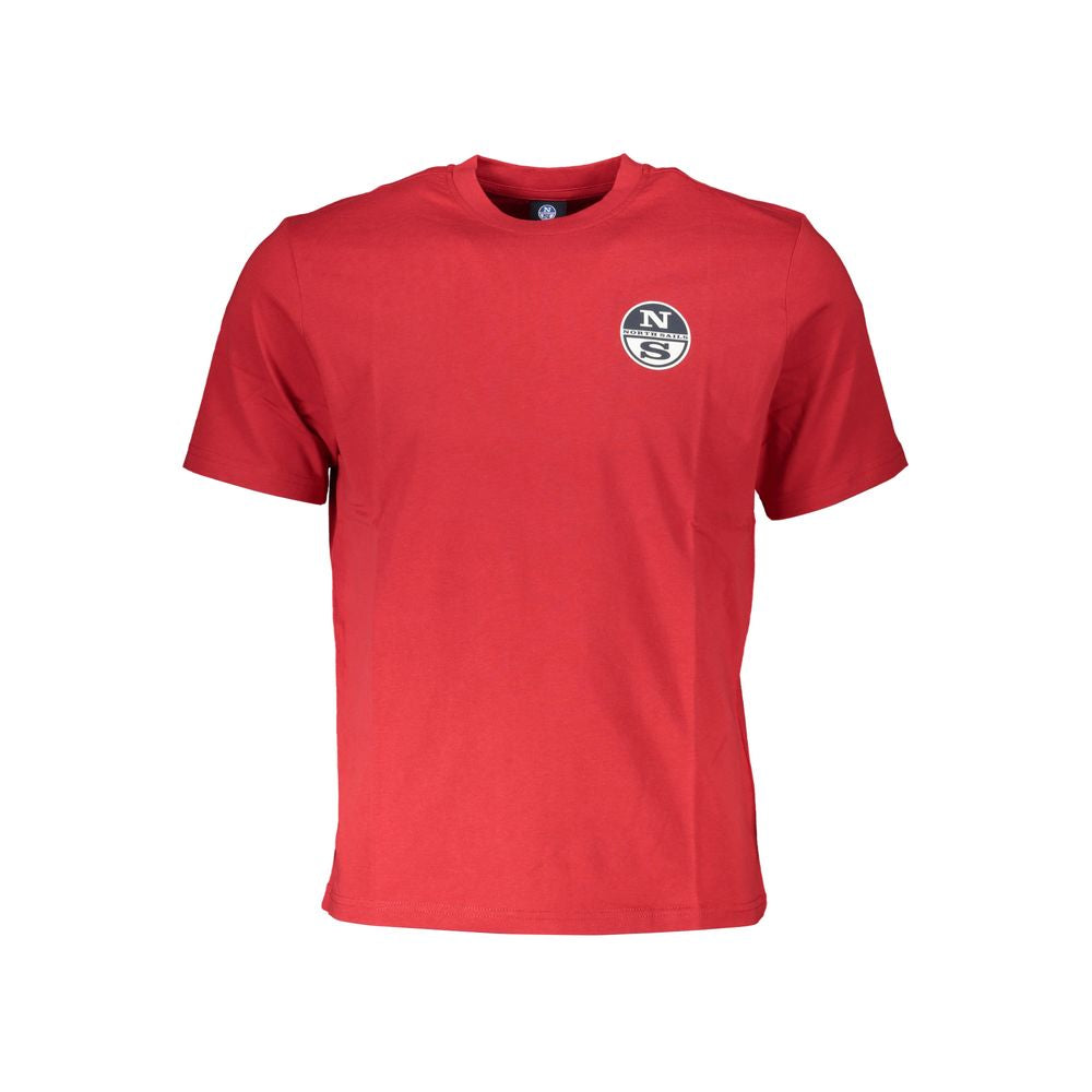 North Sails Rotes Baumwoll-T-Shirt für Herren