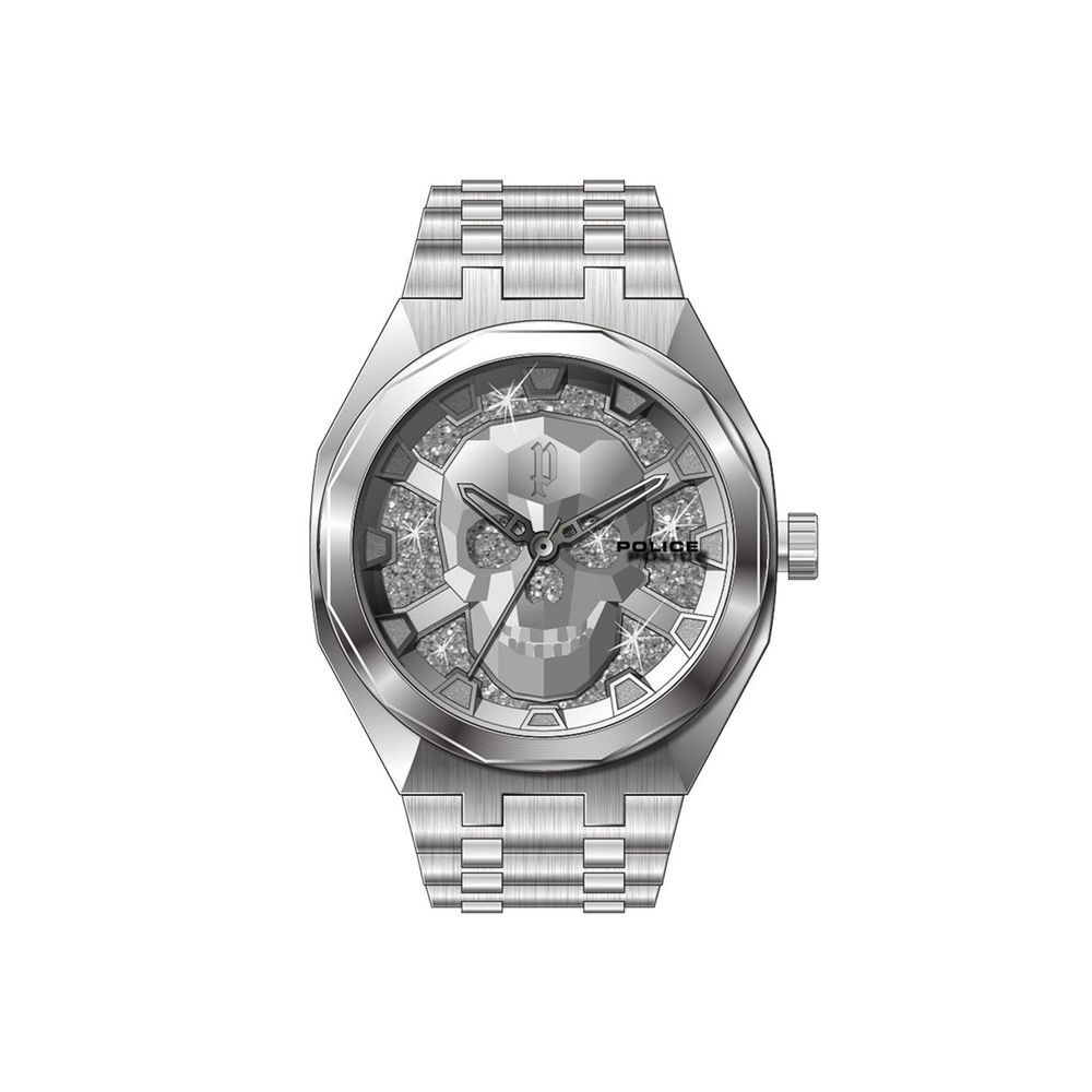 Police Silberne Edelstahl-Dresswatch