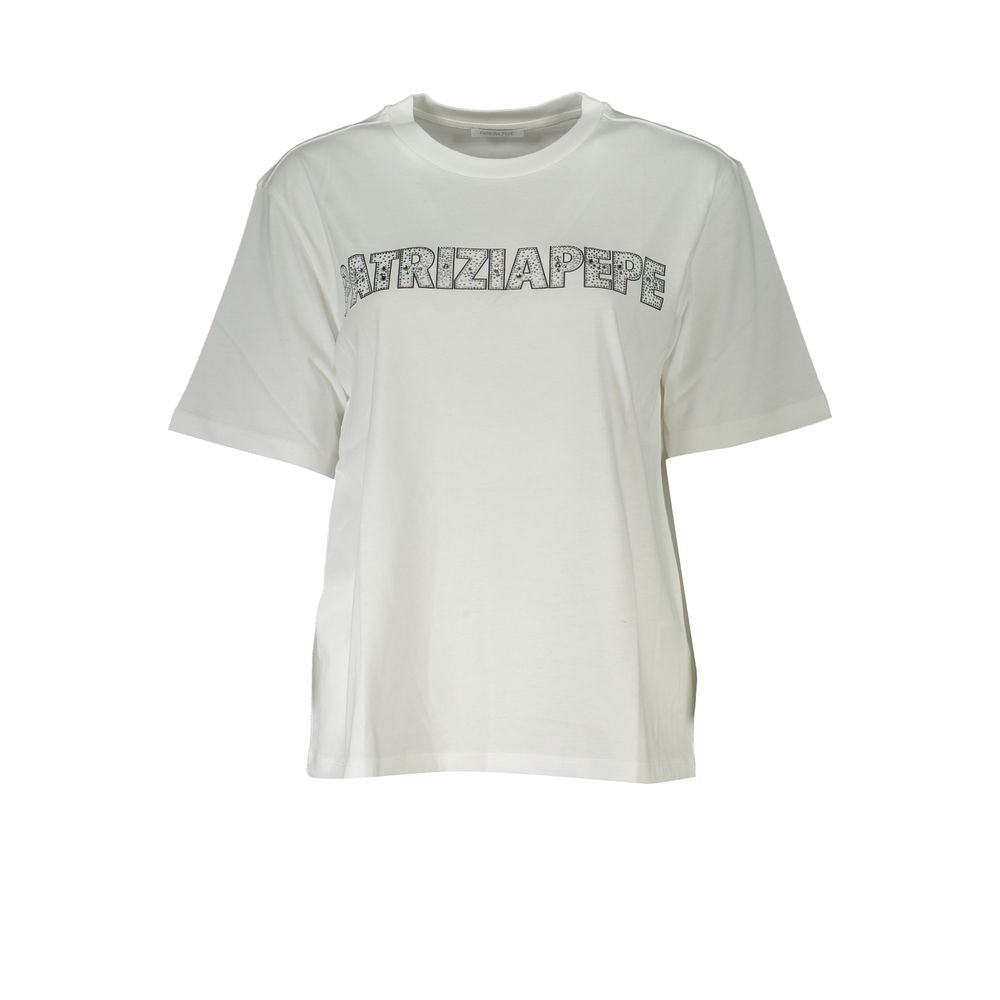 Patrizia Pepe Weißes Baumwoll-T-Shirt für Damen