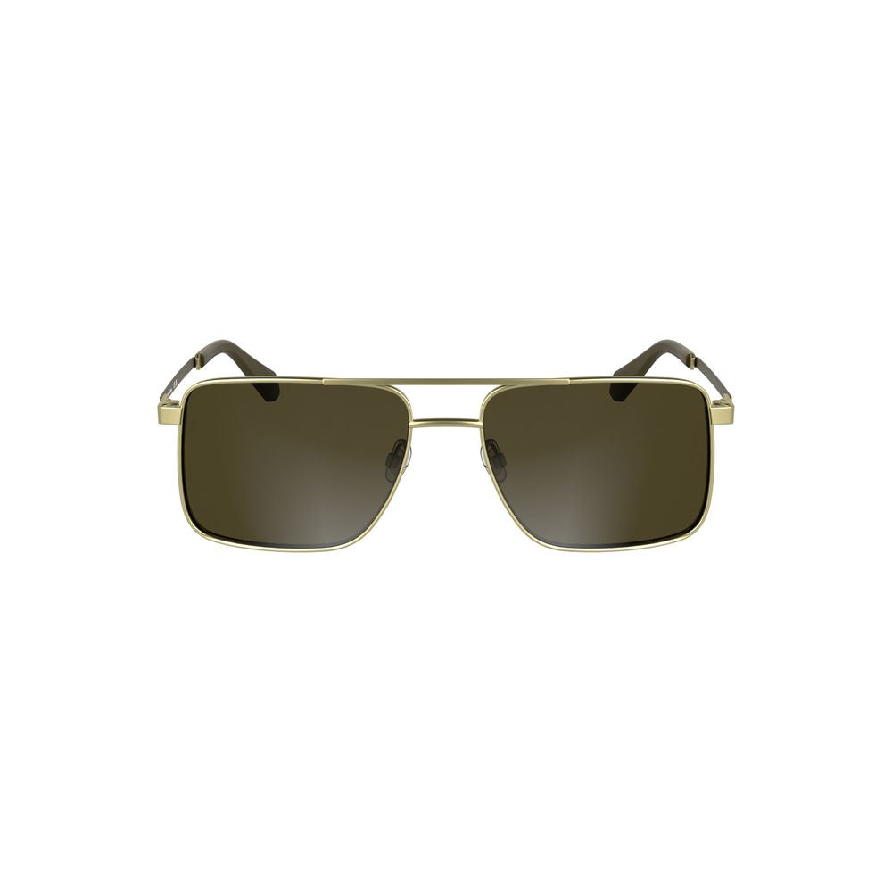 Calvin Klein Goldene Sonnenbrille mit Metallrahmen