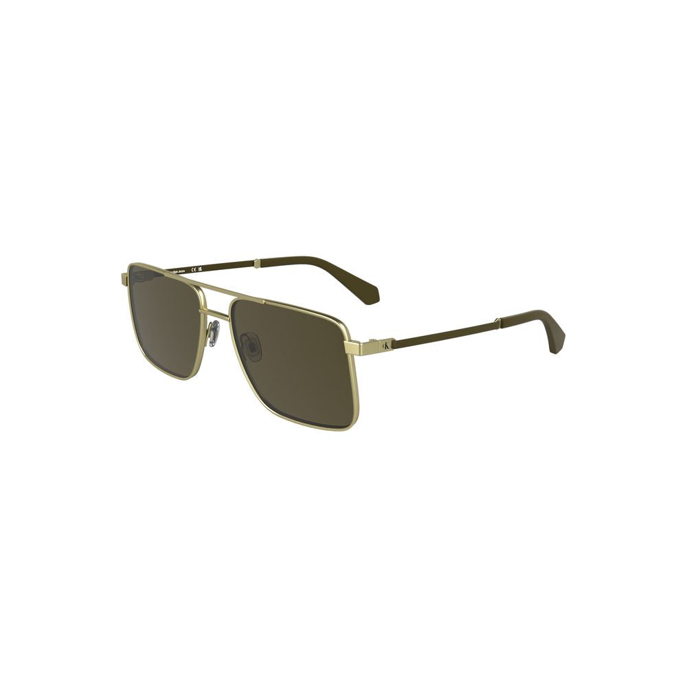 Calvin Klein Goldene Sonnenbrille mit Metallrahmen