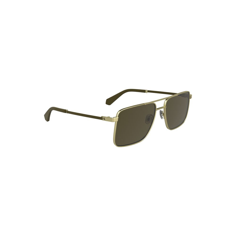 Calvin Klein Goldene Sonnenbrille mit Metallrahmen