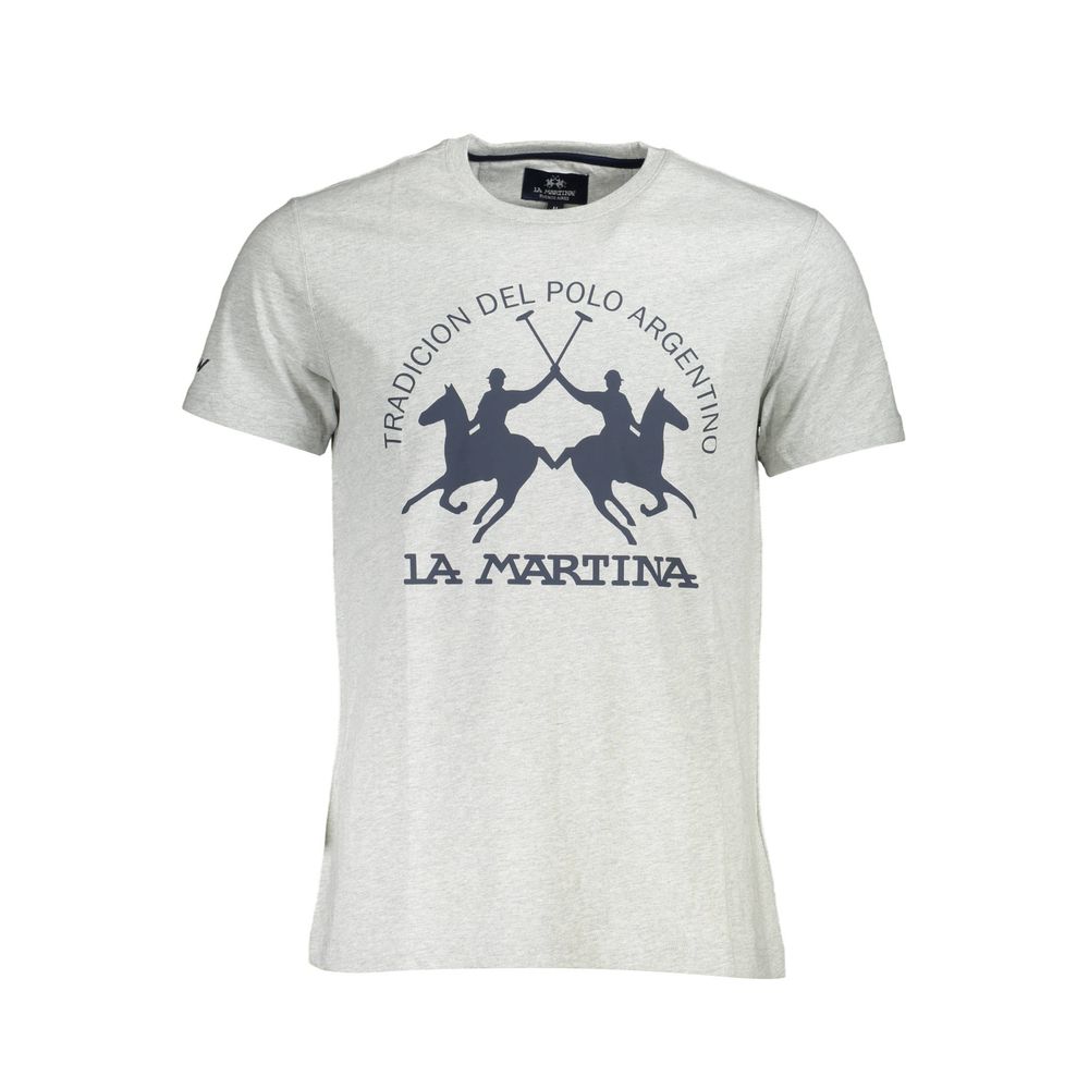 La Martina Grigio Baumwoll-T-Shirt für Herren