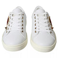 Dolce & Gabbana Weiß Leder Gold Rot Herz Turnschuhe Schuhe