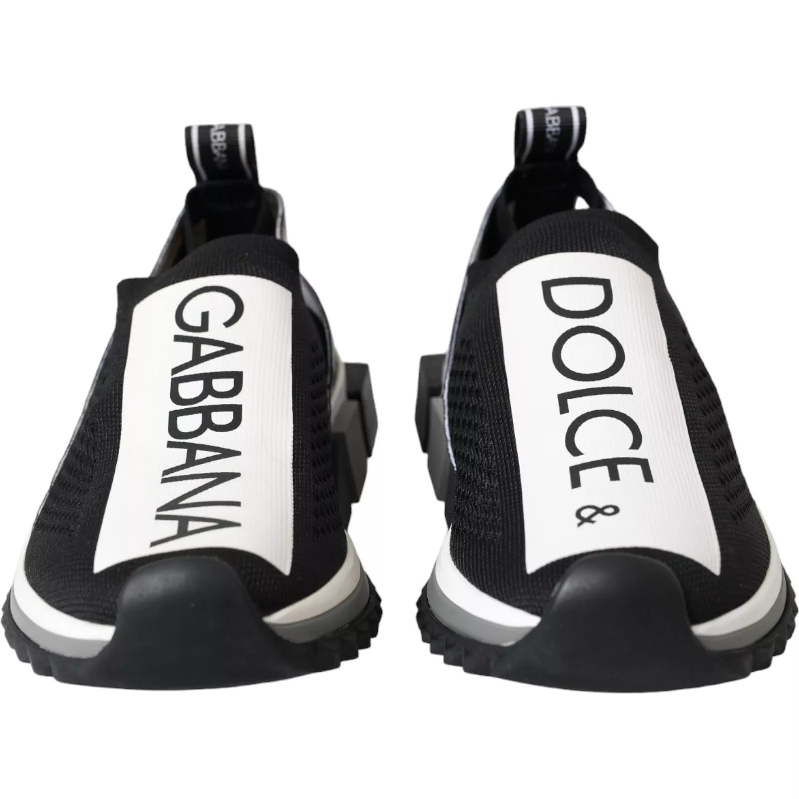 Dolce & Gabbana Black White Slip-On Sorrento Sneakers Shoes