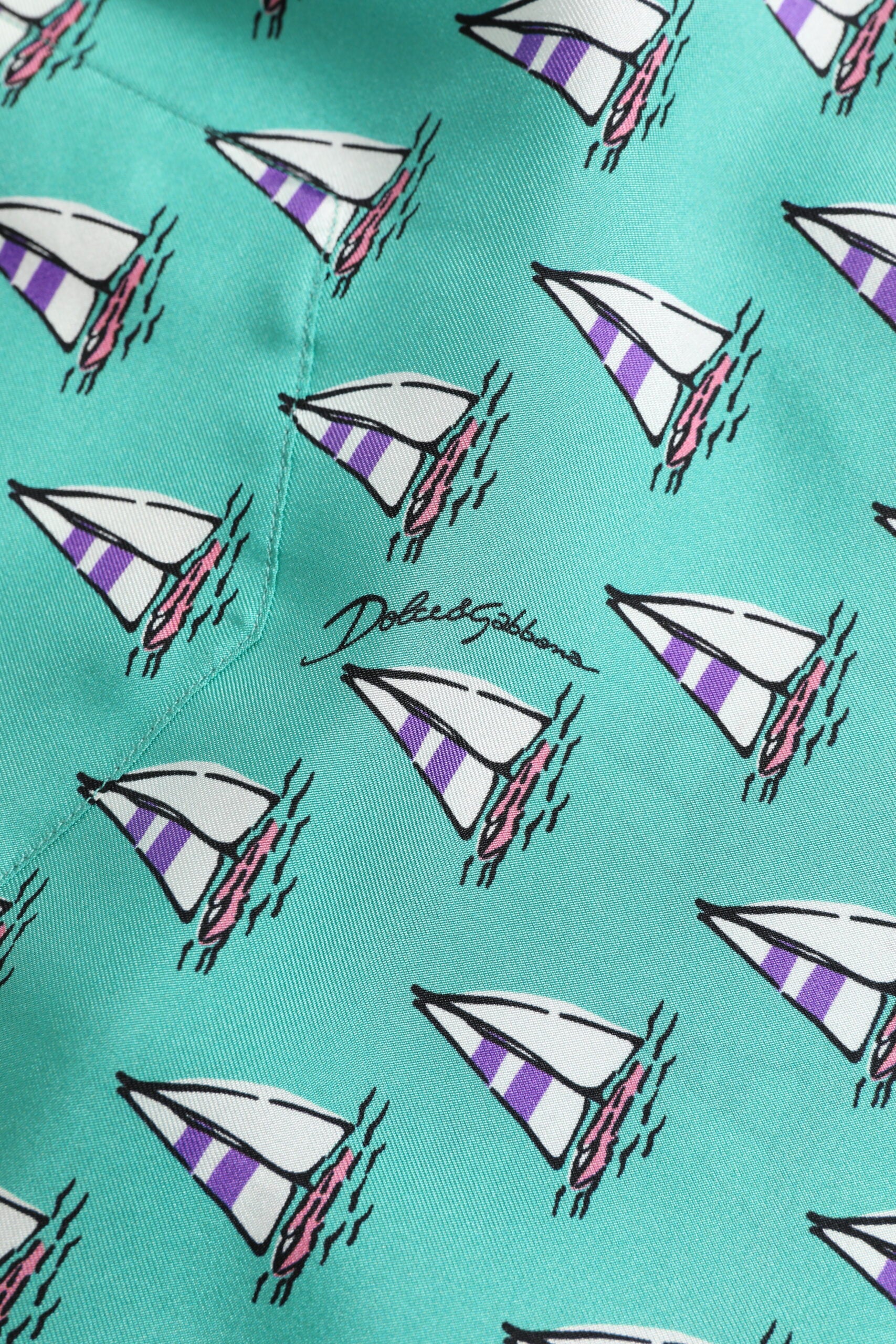 Dolce & Gabbana Green Printed Short Sleeve Casual Shirt