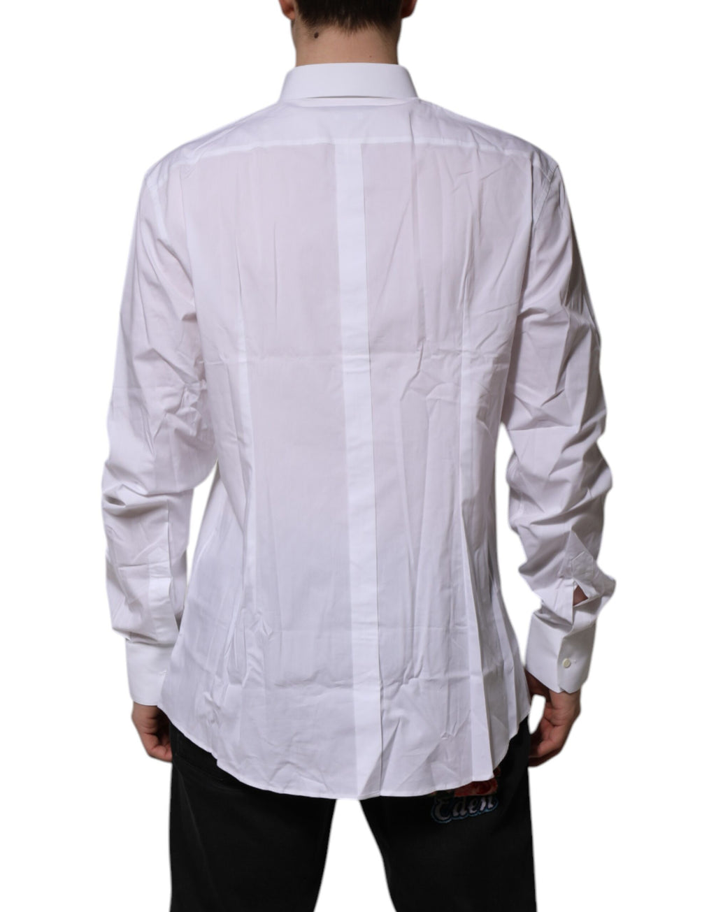 Dolce & Gabbana White Long-Sleeve Cotton GOLD Formal Shirt