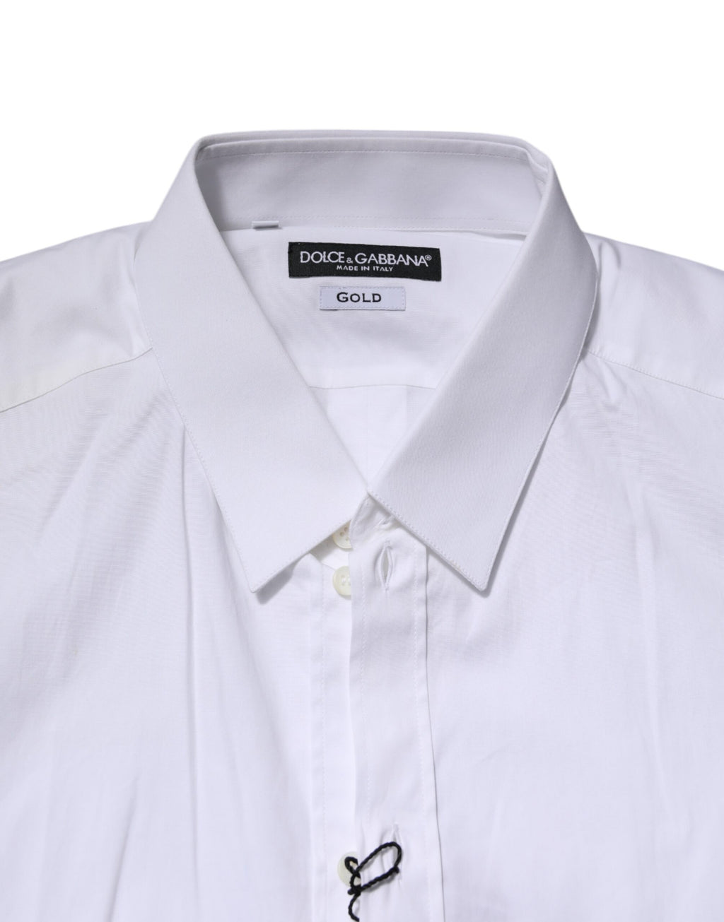 Dolce & Gabbana White Long-Sleeve Cotton GOLD Formal Shirt