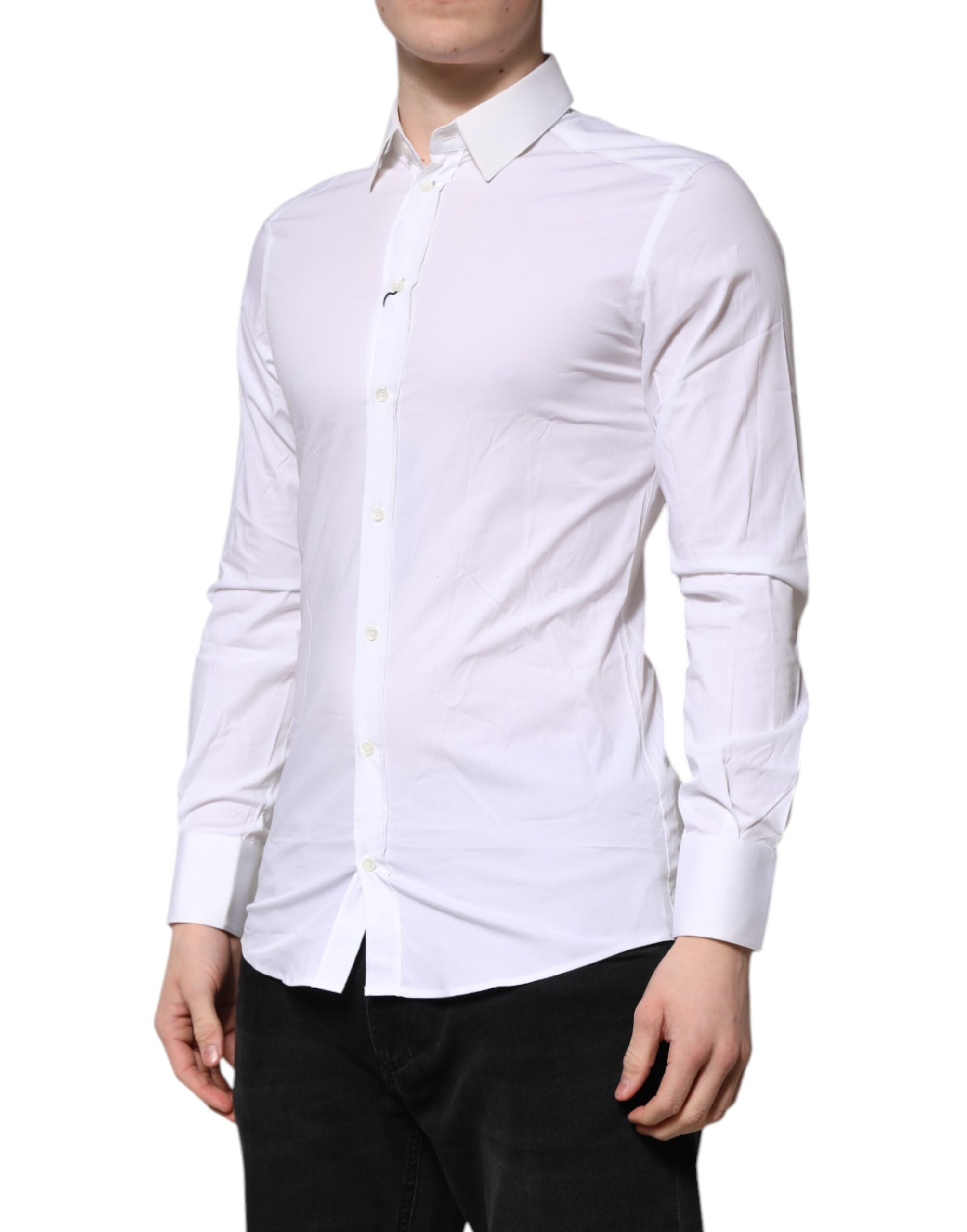 Dolce & Gabbana White GOLD Long Sleeve Formal Shirt