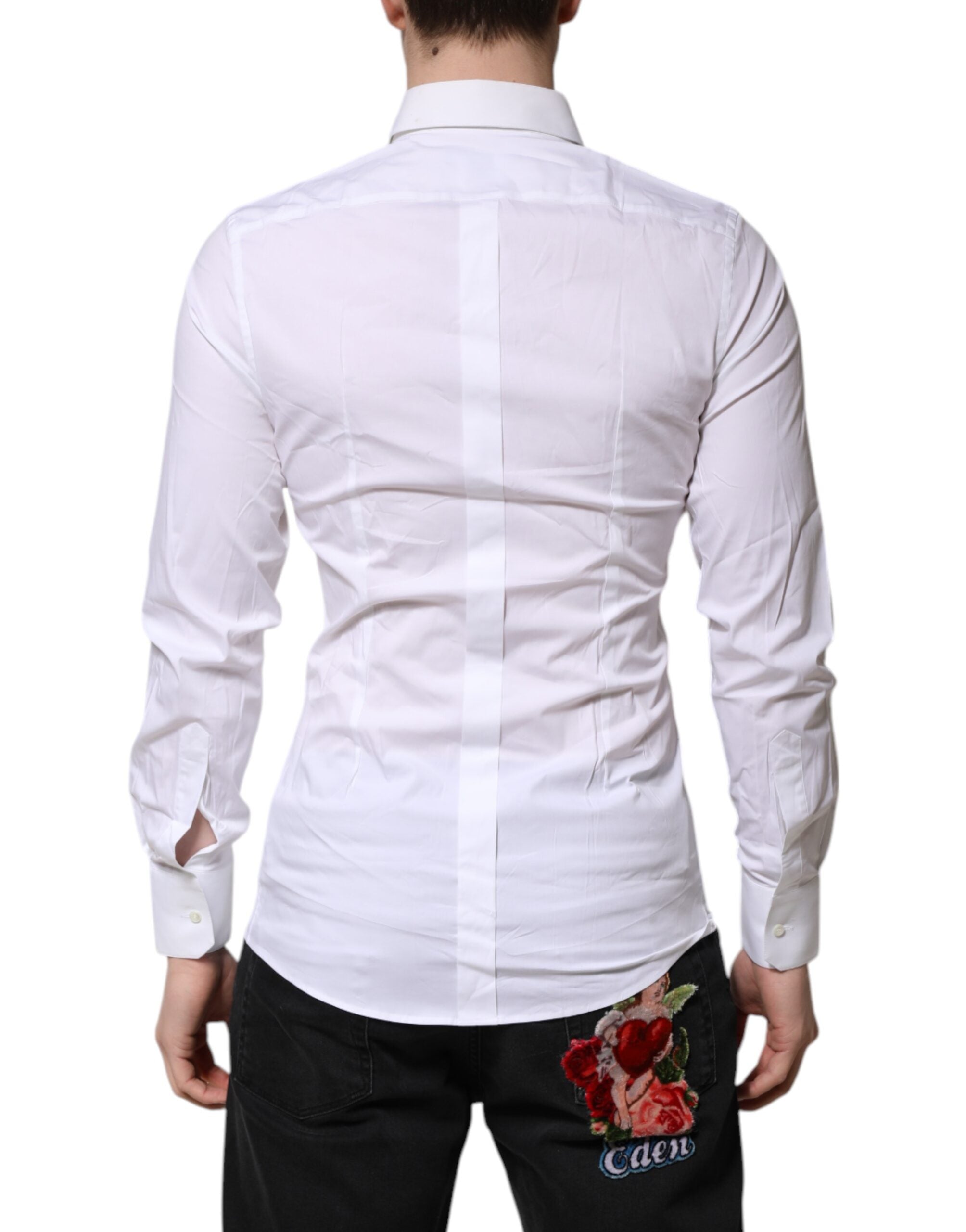 Dolce & Gabbana White GOLD Long Sleeve Formal Shirt