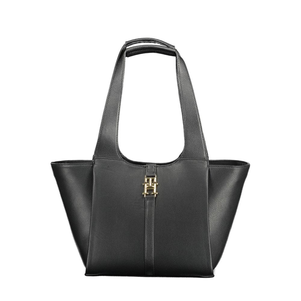 Tommy Hilfiger Schwarze Damen-Handtasche aus Polyurethan