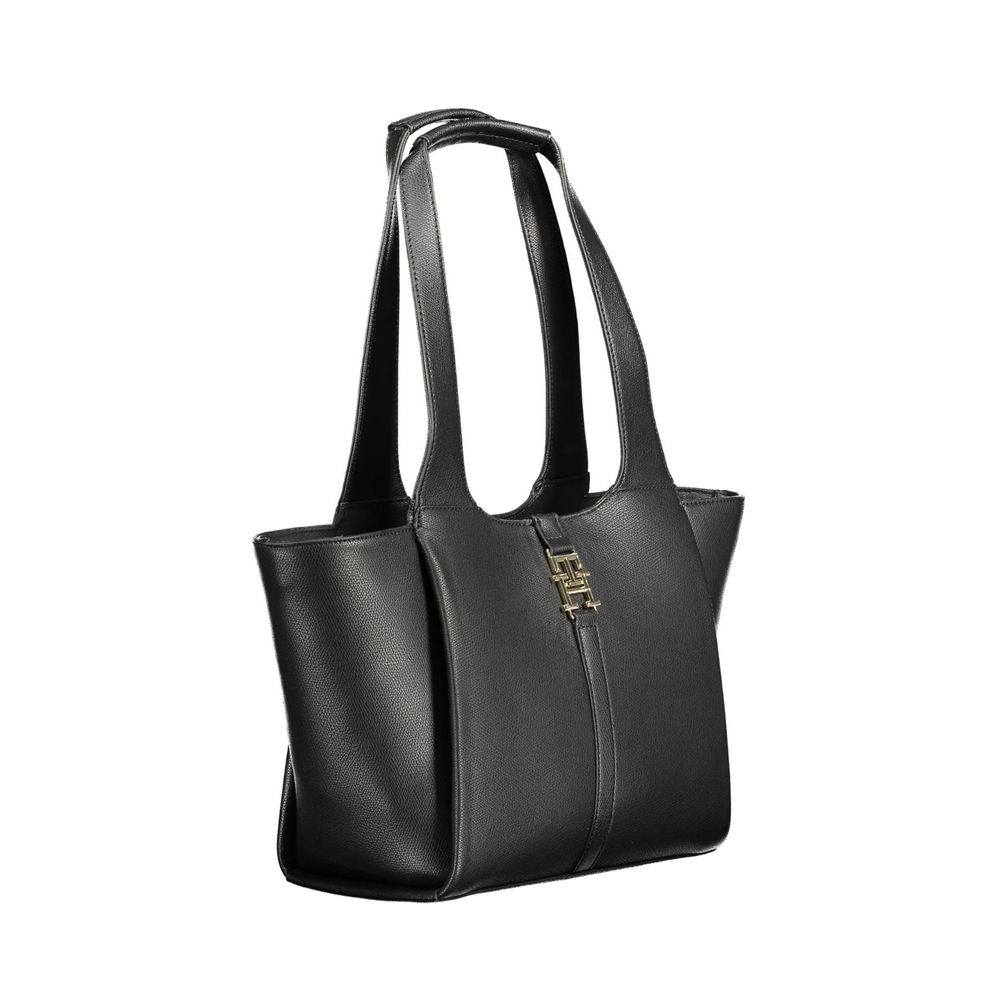 Tommy Hilfiger Schwarze Damen-Handtasche aus Polyurethan