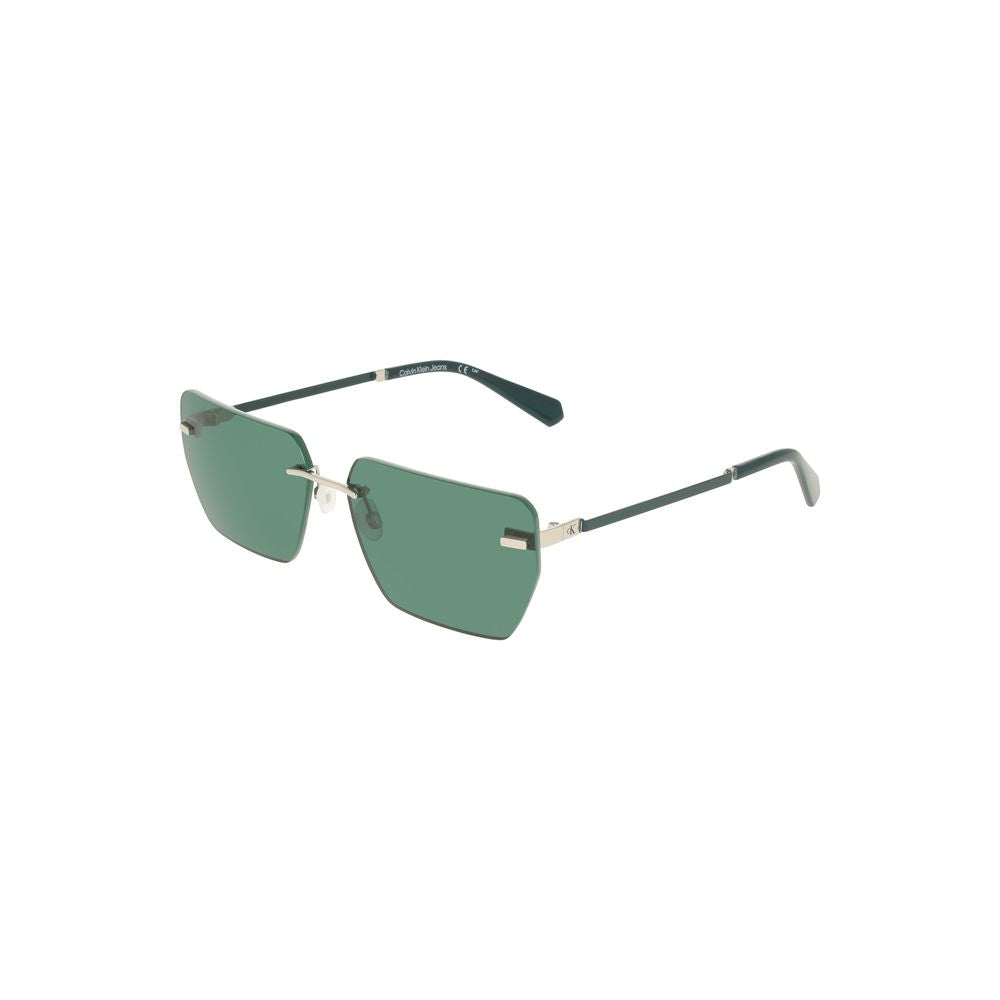 Calvin Klein Grüne Sonnenbrille mit Metallrahmen
