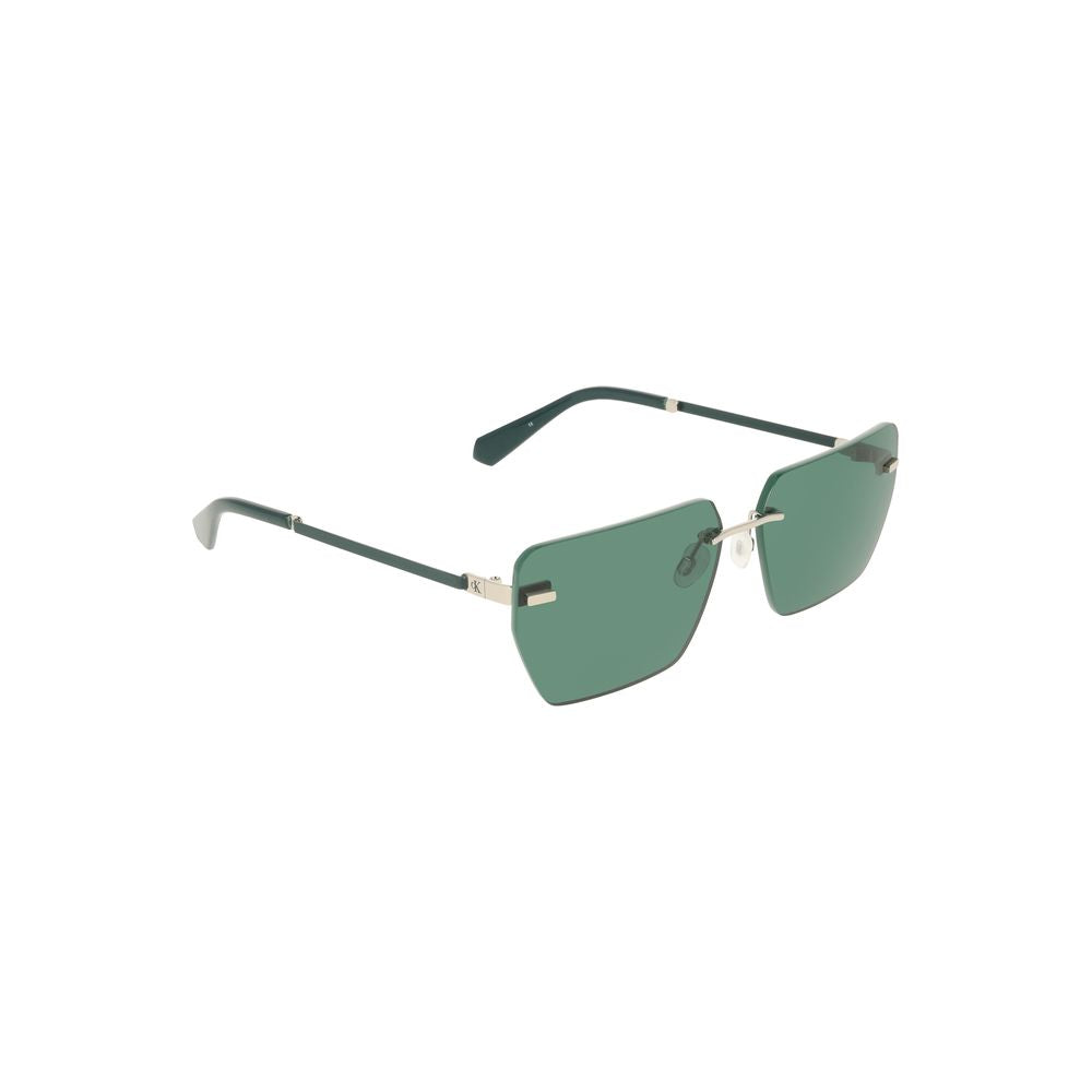 Calvin Klein Grüne Sonnenbrille mit Metallrahmen