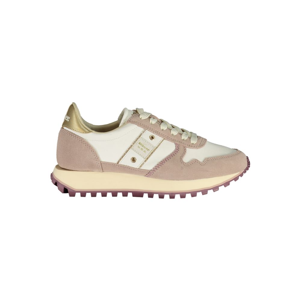 Blue White Polyester Sneaker