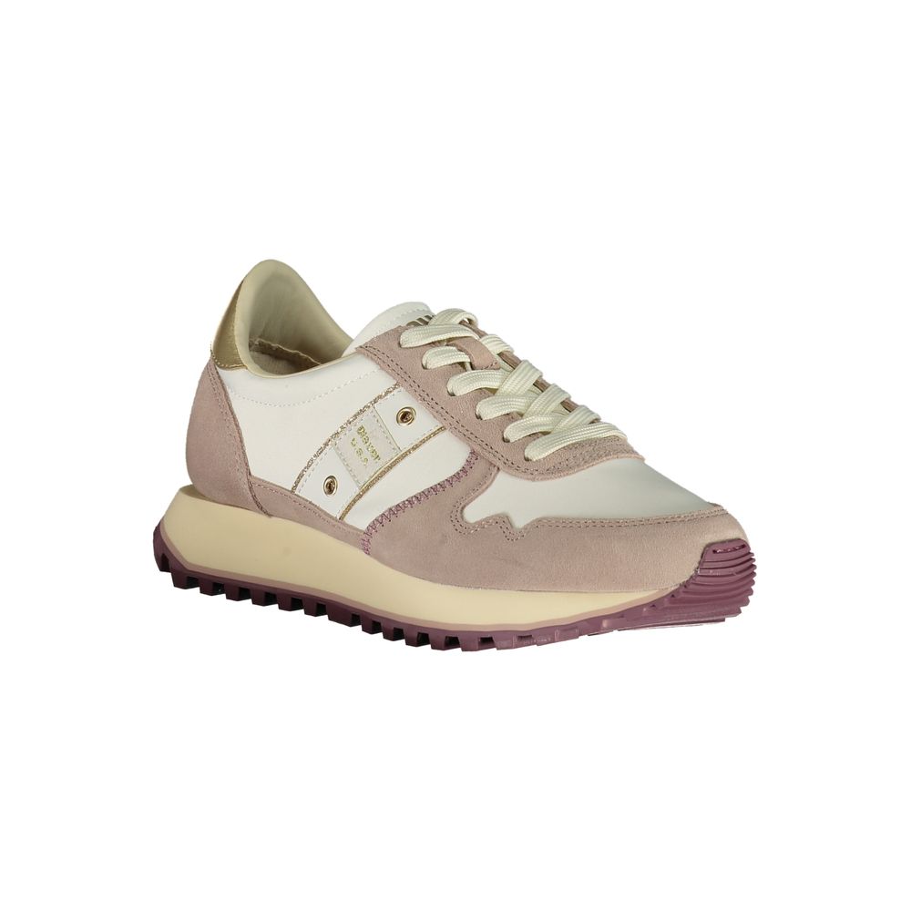 Blue White Polyester Sneaker
