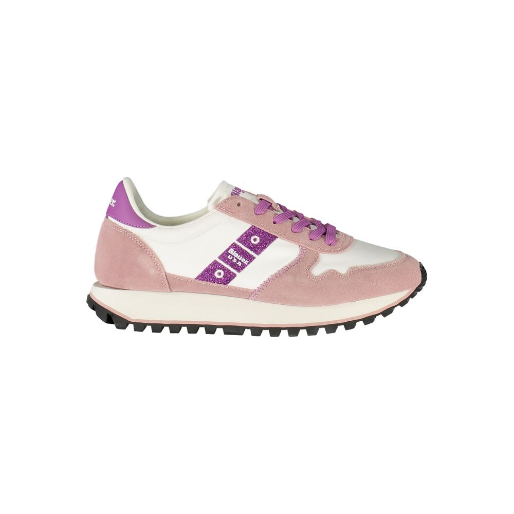 Blue White Polyester Sneaker