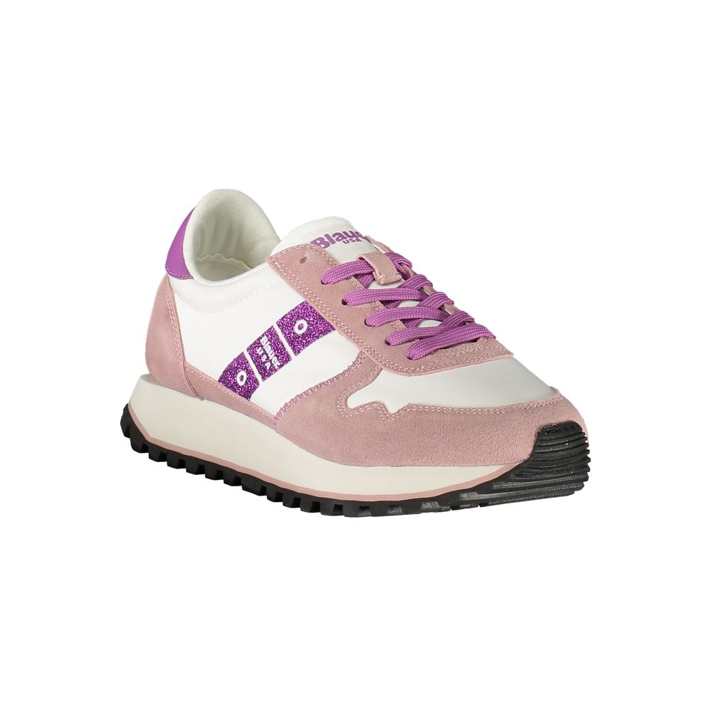 Blue White Polyester Sneaker