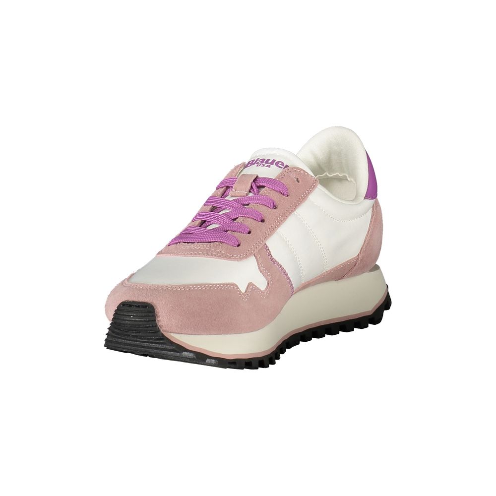Blue White Polyester Sneaker