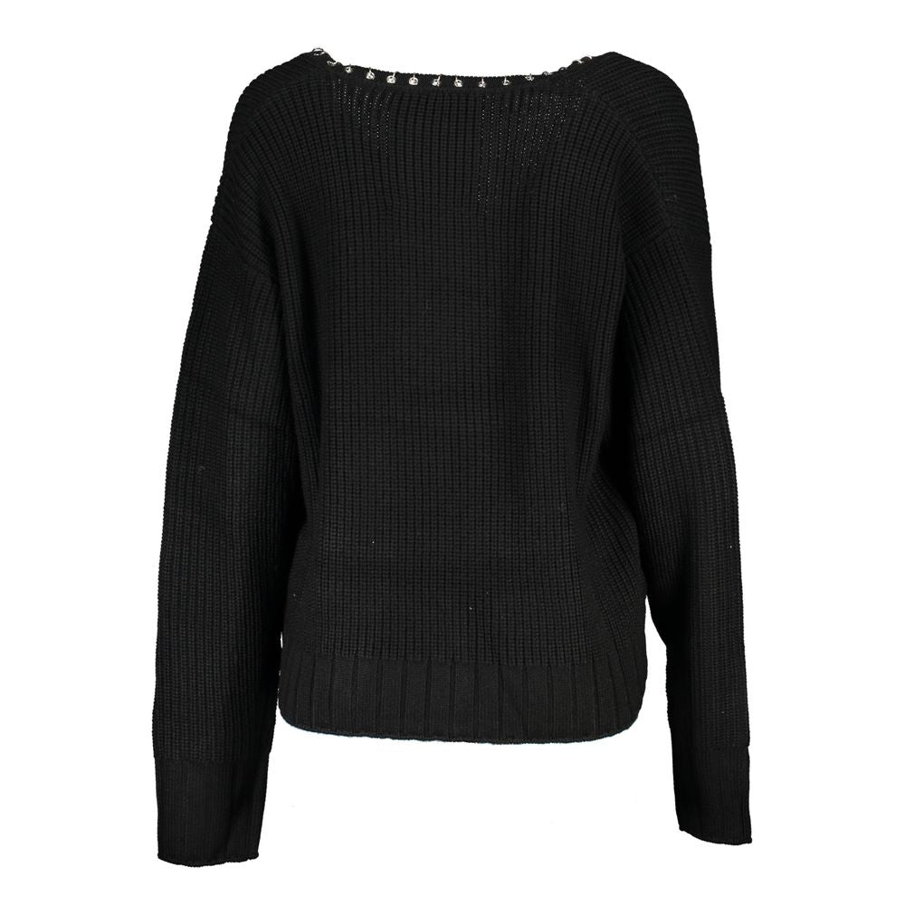Patrizia Pepe Elegant long-sleeved V-neck sweater with chic details