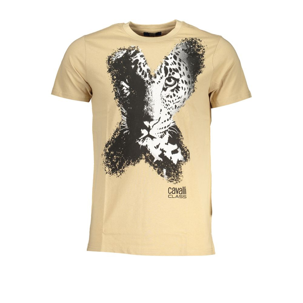 Cavalli Class Beige Baumwoll-T-Shirt für Herren