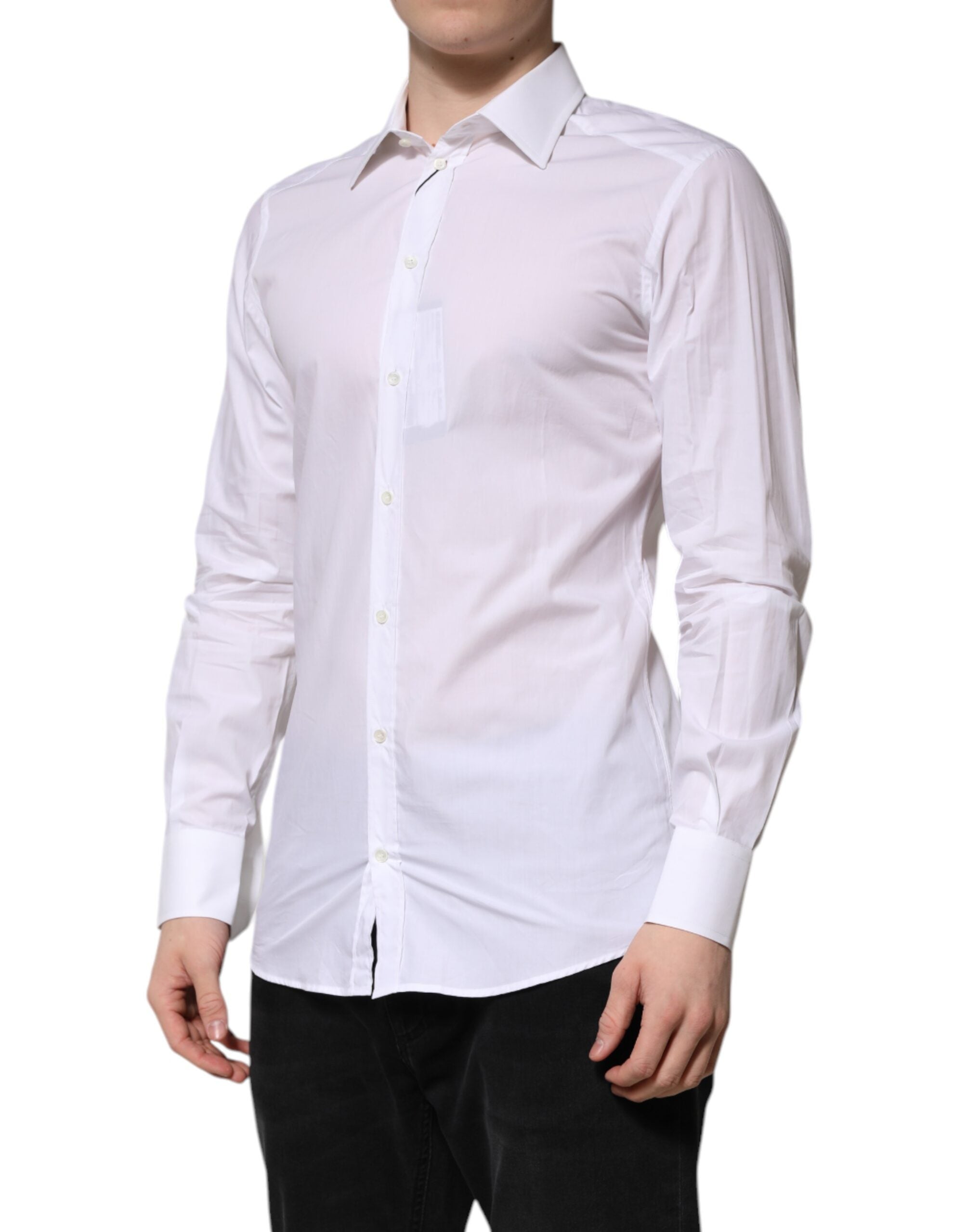 Dolce & Gabbana White GOLD Long Sleeve Formal Shirt