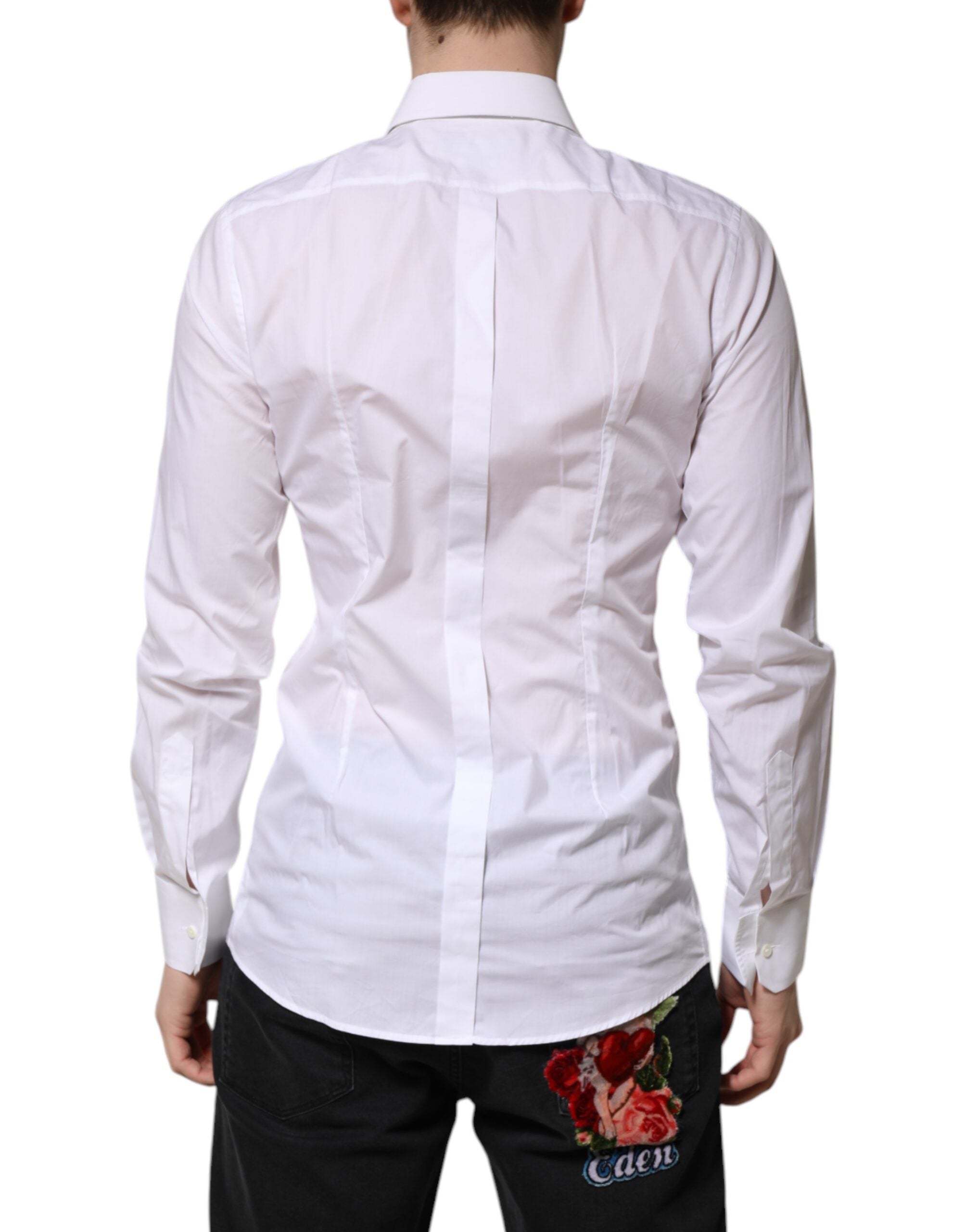 Dolce & Gabbana White GOLD Long Sleeve Formal Shirt