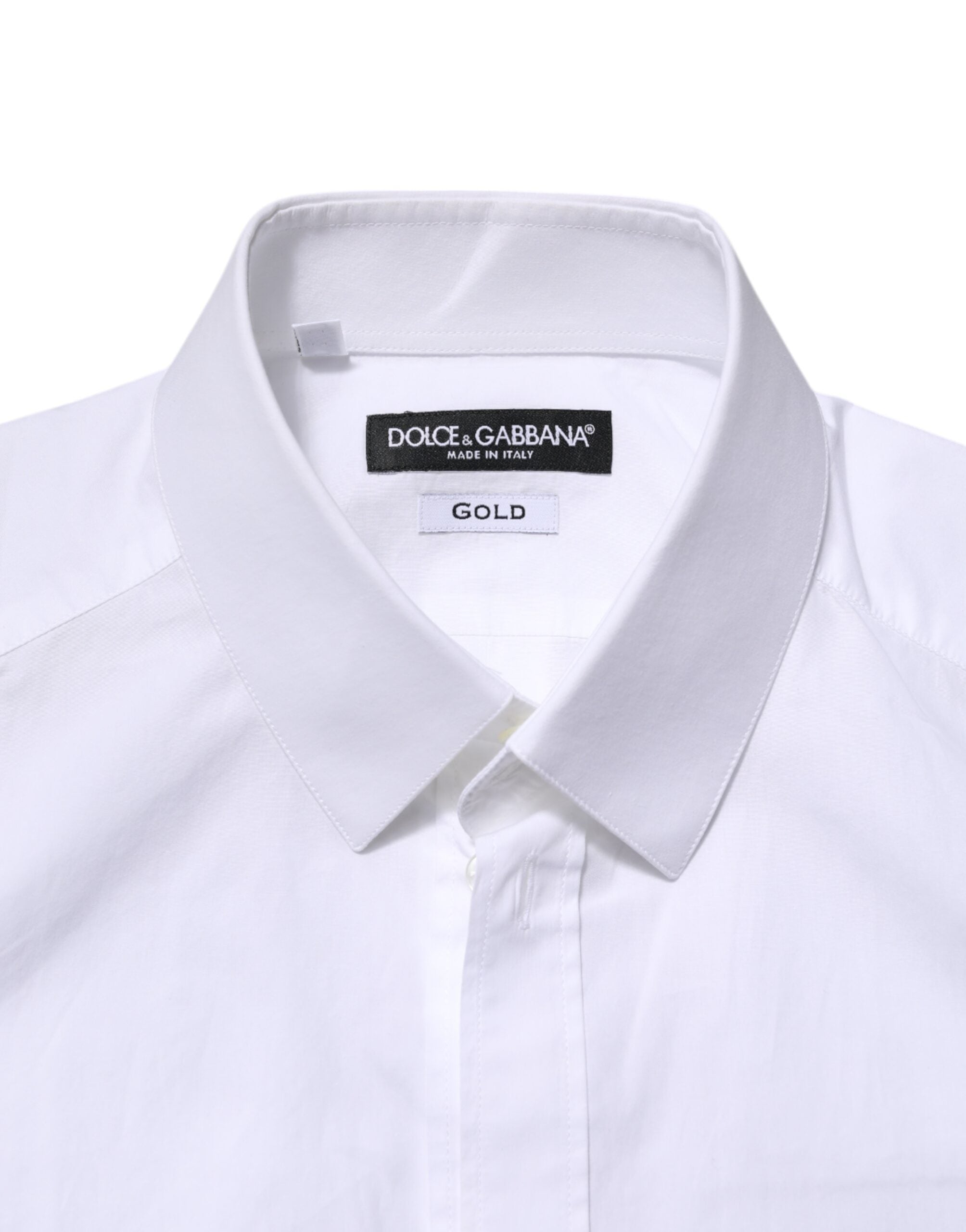 Dolce & Gabbana White GOLD Long Sleeve Dress Men's Formal Shirt